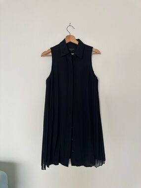 Rag & Bone Sleeveless Black Pleated Shirt Dress Size S